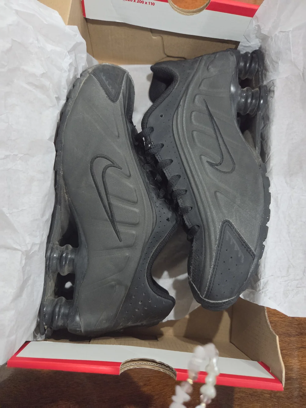 Boy's Nike Black Shox Running Shoe